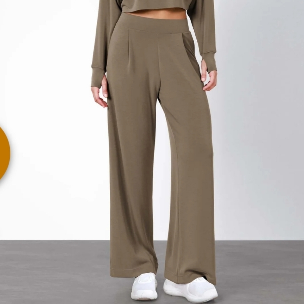 Ododos Modal Soft High Waist Wide Leg Casual Pants With Pockets Size Large